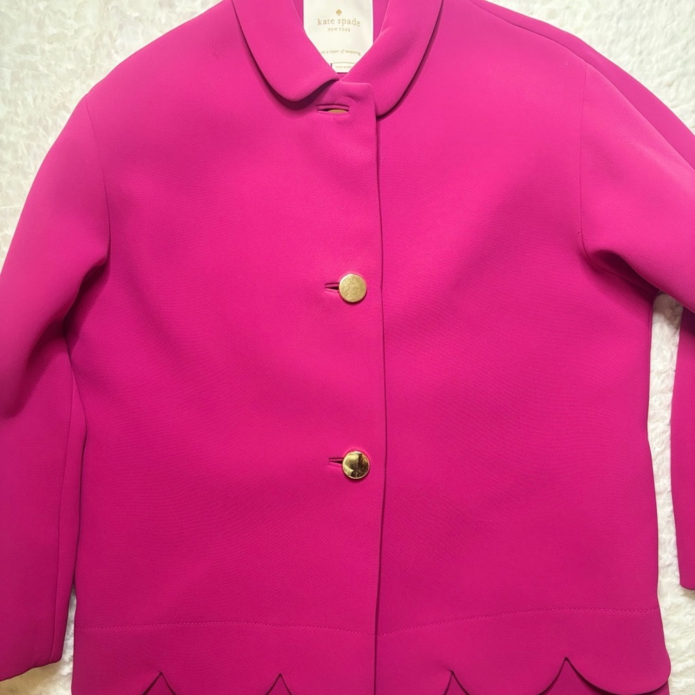 Kate Spade Pink Scalloped Jacket Size 2 Excellent Condition!!